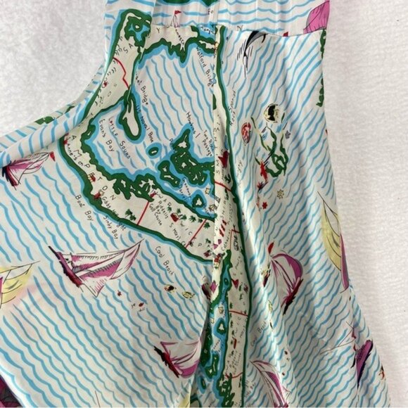 Anthropologie Eva Franco Cartographer Dress Asymmetrical Sleeveless Sz 2 - Picture 9 of 16